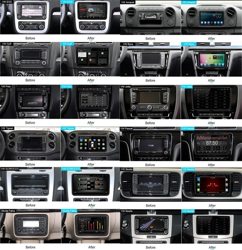 Carplay 2 Din Android 12 Car Radio GPS For VW  Volkswagen Skoda Octavia golf 5 6 touran passat B6 polo Jetta 2Din Radio