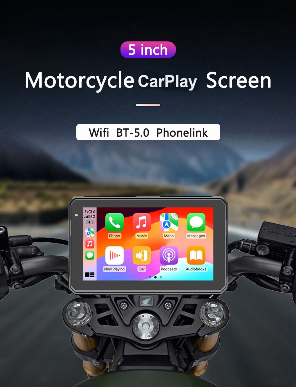 5/7 inch Carplay Motorcycle Wireless CarPlay Android Auto Airplay Display Screen Portable Moto Monitor IPX7