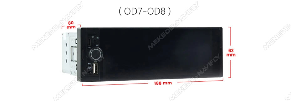 1Din Wireless CarPlay Android AUTO HD touch screen Universal 6.86'' Car Radio FM Stereo MP5 multimedia player BT TF port Camera