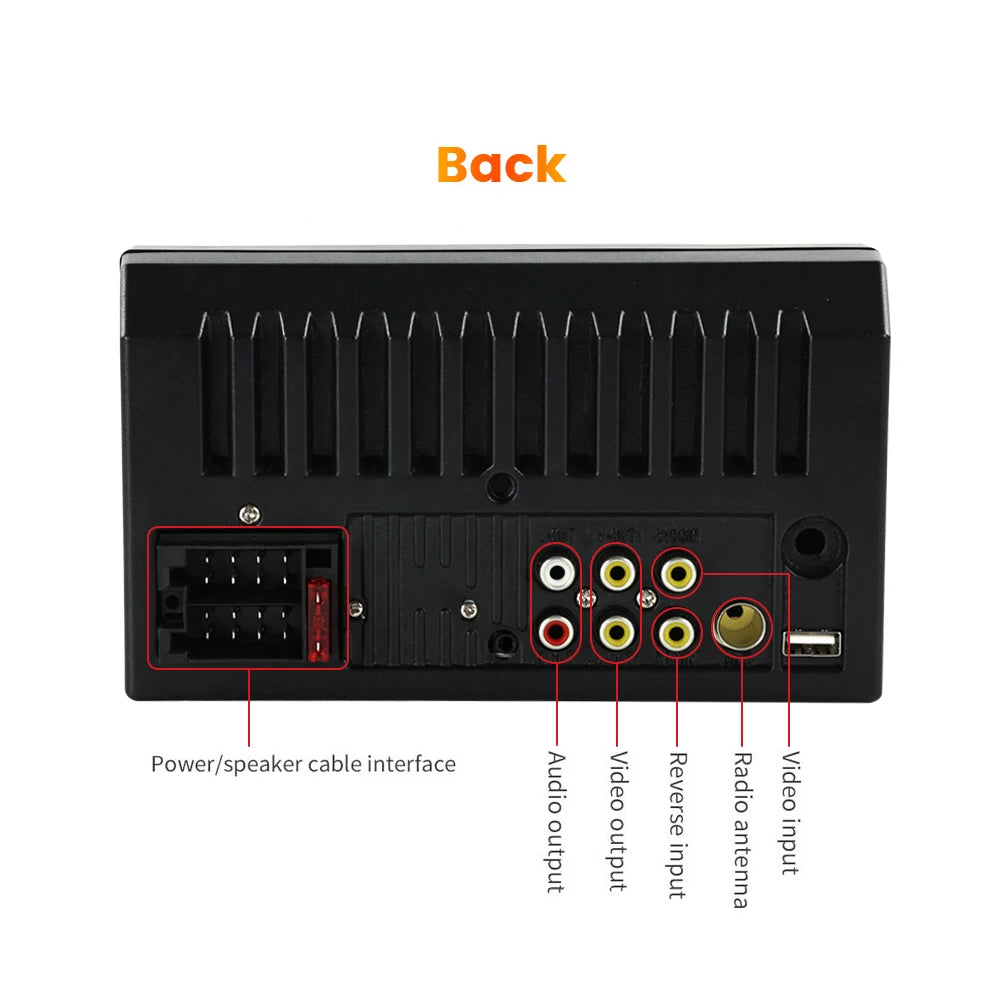 2DIN 7inch Touchscreen Car Radio With CarPlay Android Auto Rearview Camera Multimedia Video Player Supporting BT AUX FM/AM USB