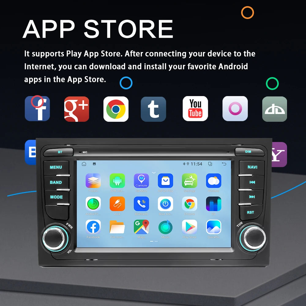 2 Din Carplay Android Auto Car Stereo multimedia Player For Audi A4 B6 2000-2006 S4 B7 RS4 Seat Exeo Autoradio GPS Navi 7862