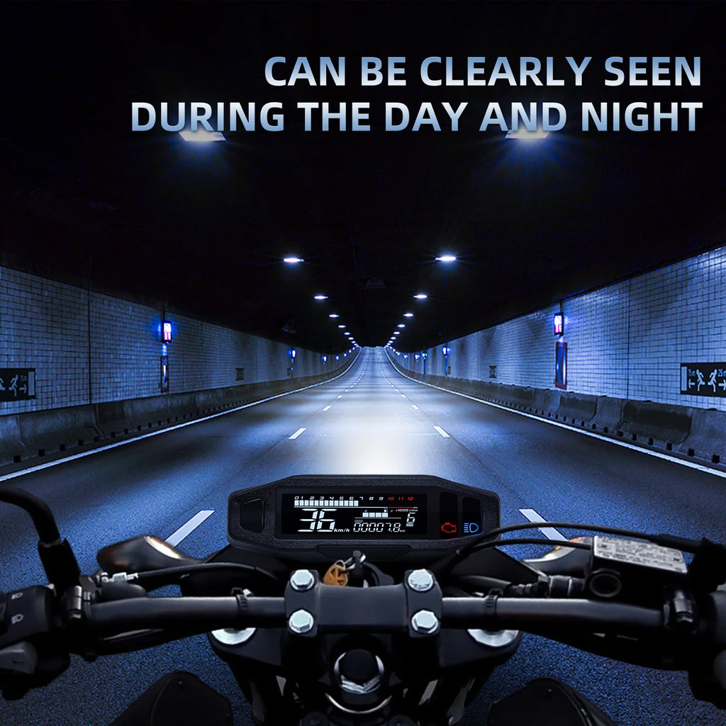 Universal Digital Motorcycle Speedometer Moto Meter Digital Tachometer Odometer Instrument Sensor Speed Gauge Tacho RPM Meter