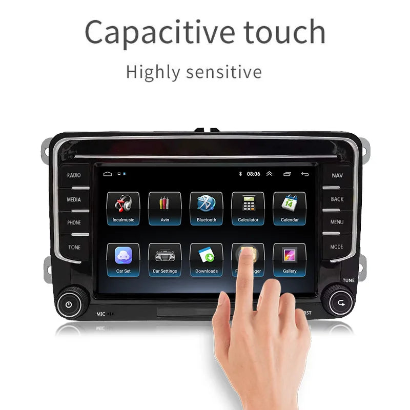 Carplay 2 Din Android 12 Car Radio GPS For VW  Volkswagen Skoda Octavia golf 5 6 touran passat B6 polo Jetta 2Din Radio