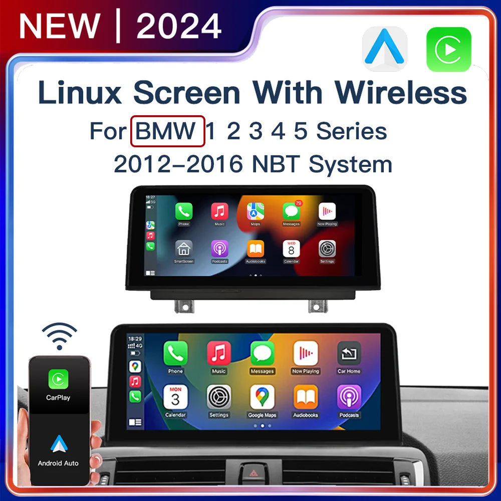 Wireless Carplay Android Auto Car monitor Multimedia for BMW1 2 3 4 5 Series F10/F11/F20/F21/F30/F31/F32/F33/F34/F36 NBT System