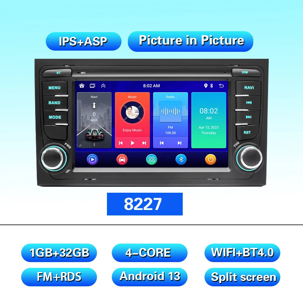 2 Din Carplay Android Auto Car Stereo multimedia Player For Audi A4 B6 2000-2006 S4 B7 RS4 Seat Exeo Autoradio GPS Navi 7862