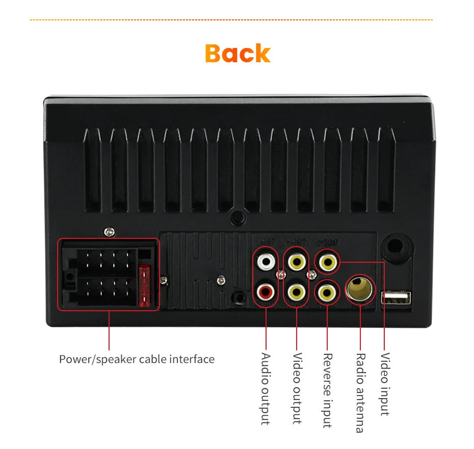 2DIN 7inch Touchscreen Car Radio With CarPlay Android Auto Rearview Camera Multimedia Video Player Supporting BT AUX FM/AM USB