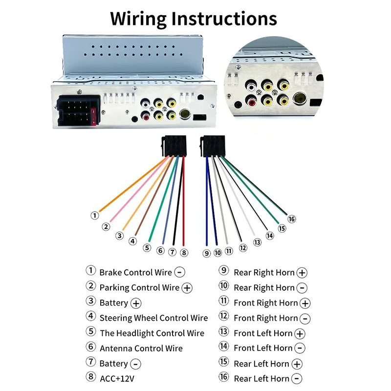 Car Radio 1 Din 7“ Carplay Android Auto Universal Multimedia Autoradio Player HD Touch Screen FM AUX Input Bluetooth MirrorLink