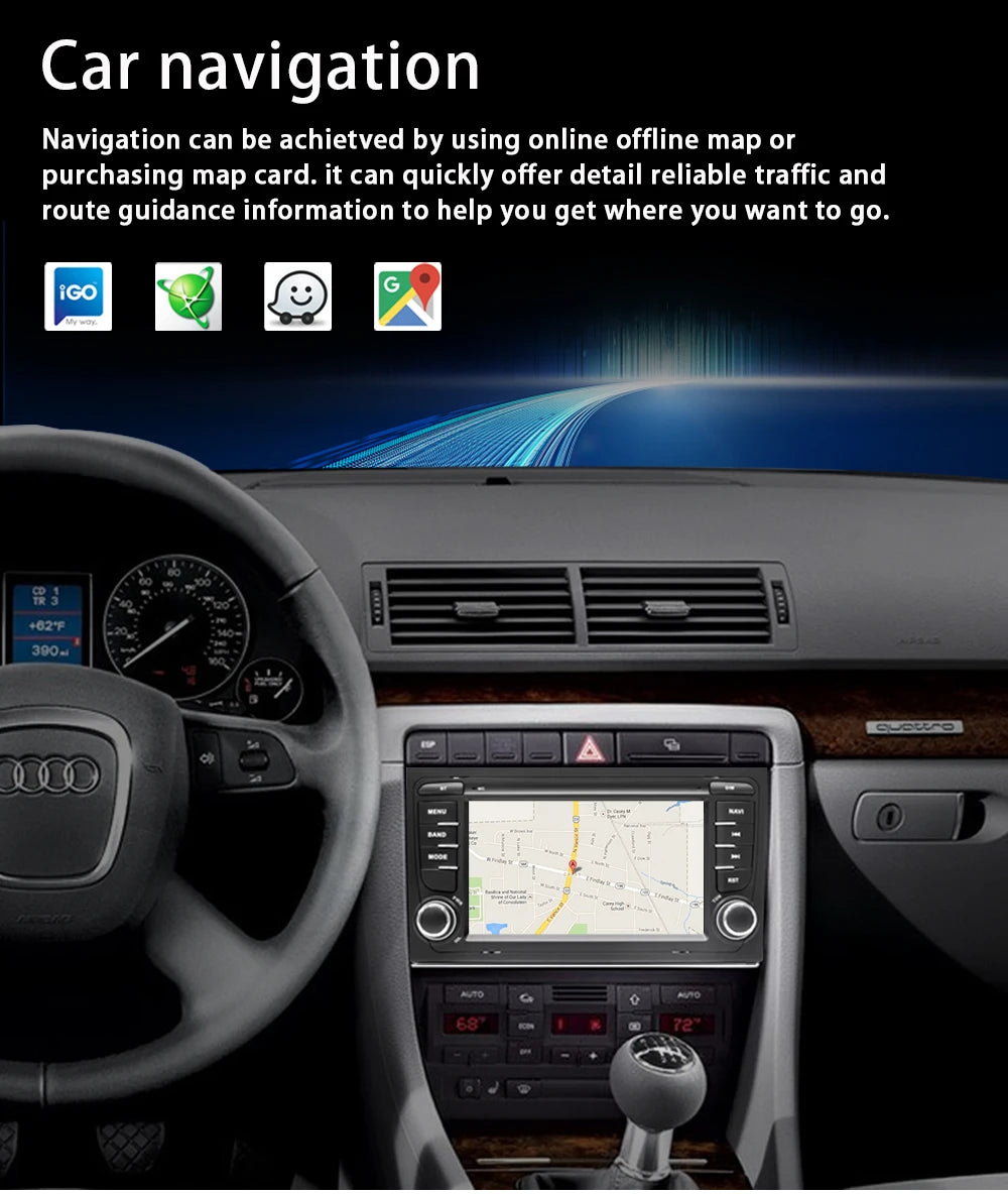 2 Din Carplay Android Auto Car Stereo multimedia Player For Audi A4 B6 2000-2006 S4 B7 RS4 Seat Exeo Autoradio GPS Navi 7862