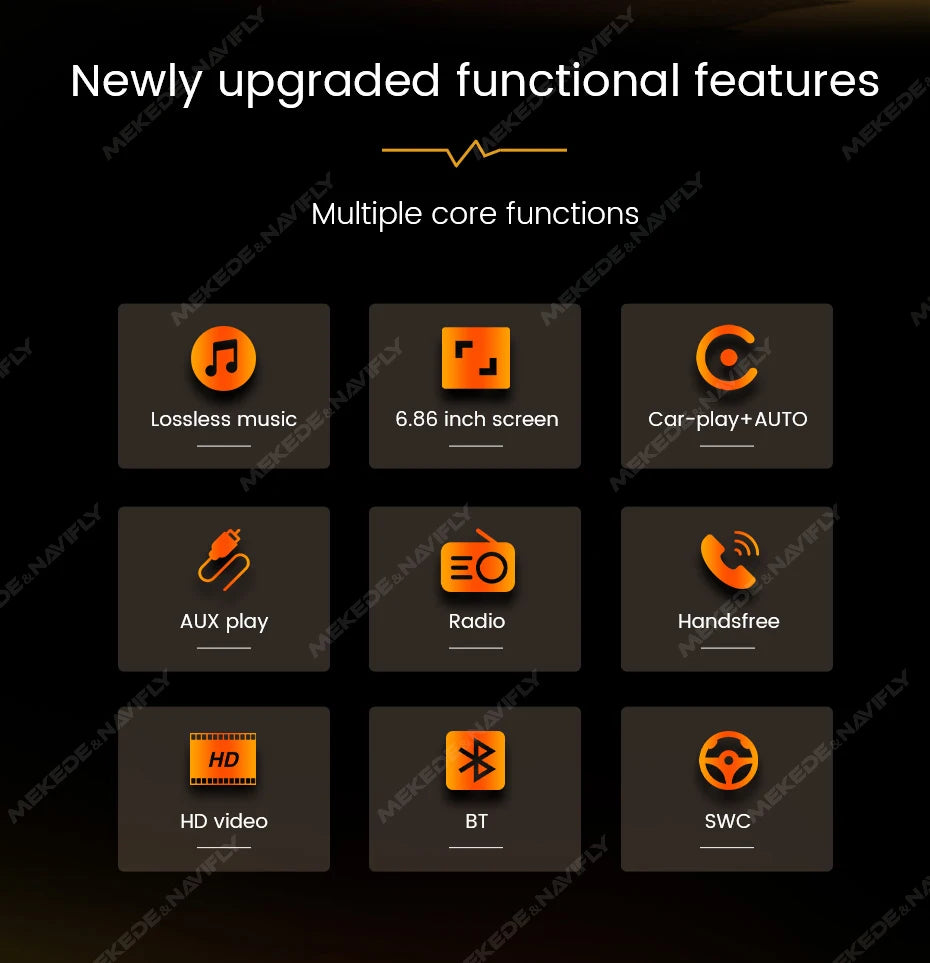 1Din Wireless CarPlay Android AUTO HD touch screen Universal 6.86'' Car Radio FM Stereo MP5 multimedia player BT TF port Camera