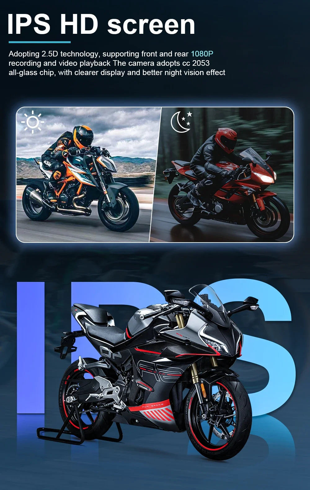 Wireless CarPlay Moto 5 inch Portable Digital Motorcycle Dashboard GPS Navigation Display Screen Android Auto Monitor