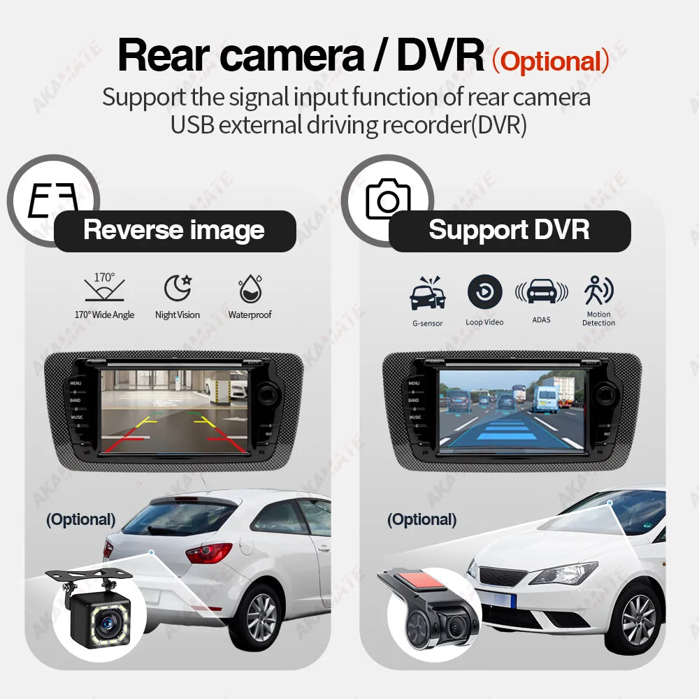 2 Din Car Radio for Seat Ibiza 2009-2013 Audio Multimedia Player CarPlay Android Auto GPS Bluetooth WIFI FM RDS Autoradio