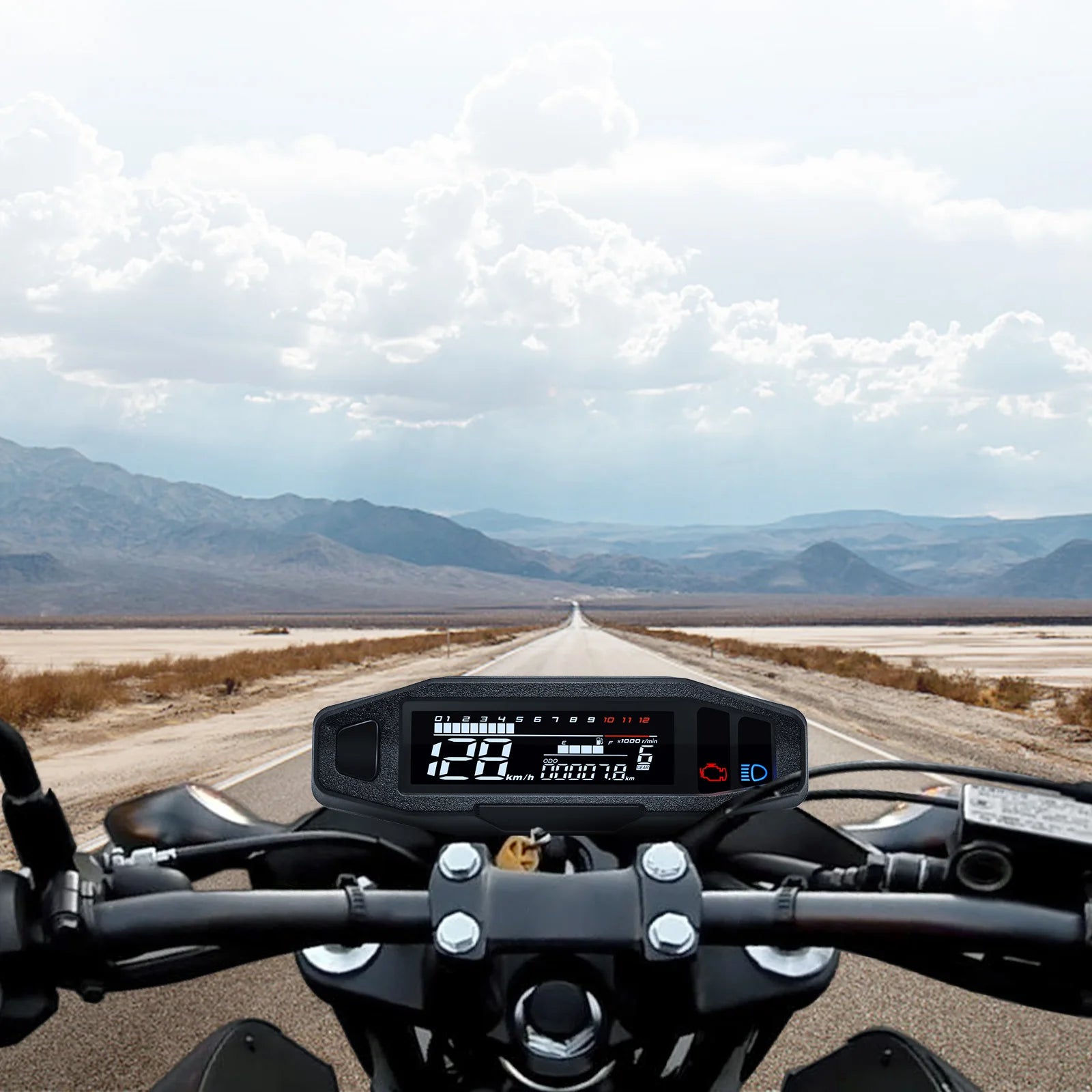 Universal Digital Motorcycle Speedometer Moto Meter Digital Tachometer Odometer Instrument Sensor Speed Gauge Tacho RPM Meter
