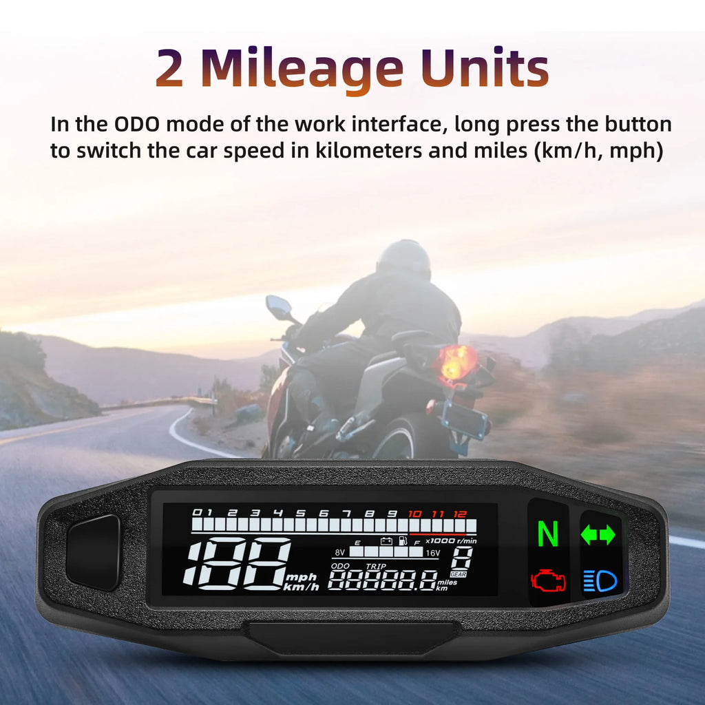 Universal Digital Motorcycle Speedometer Moto Meter Digital Tachometer Odometer Instrument Sensor Speed Gauge Tacho RPM Meter