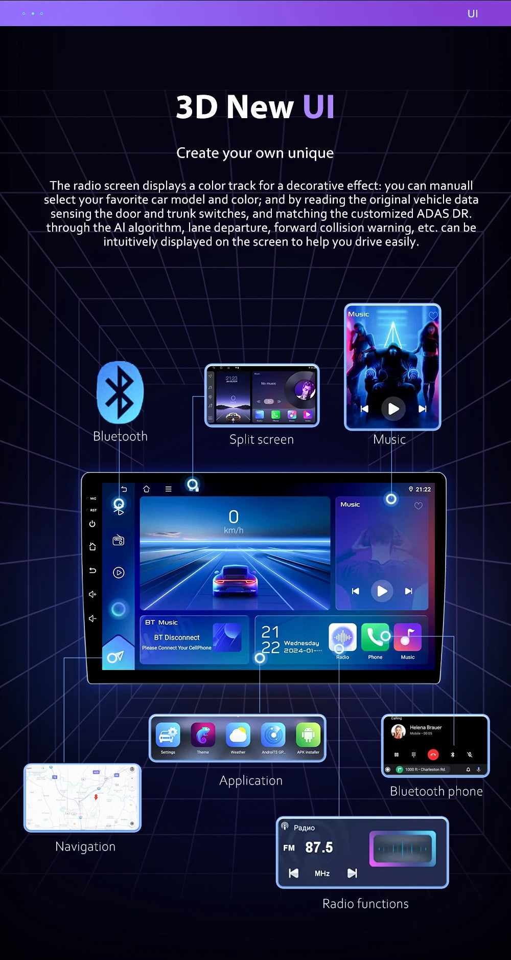 No 2din Android 16 For Peugeot 2008 208 Series 2012 - 2018 Carplay Car Radio Multimedia Player Stereo Video GPS Autoradio DVD 2k