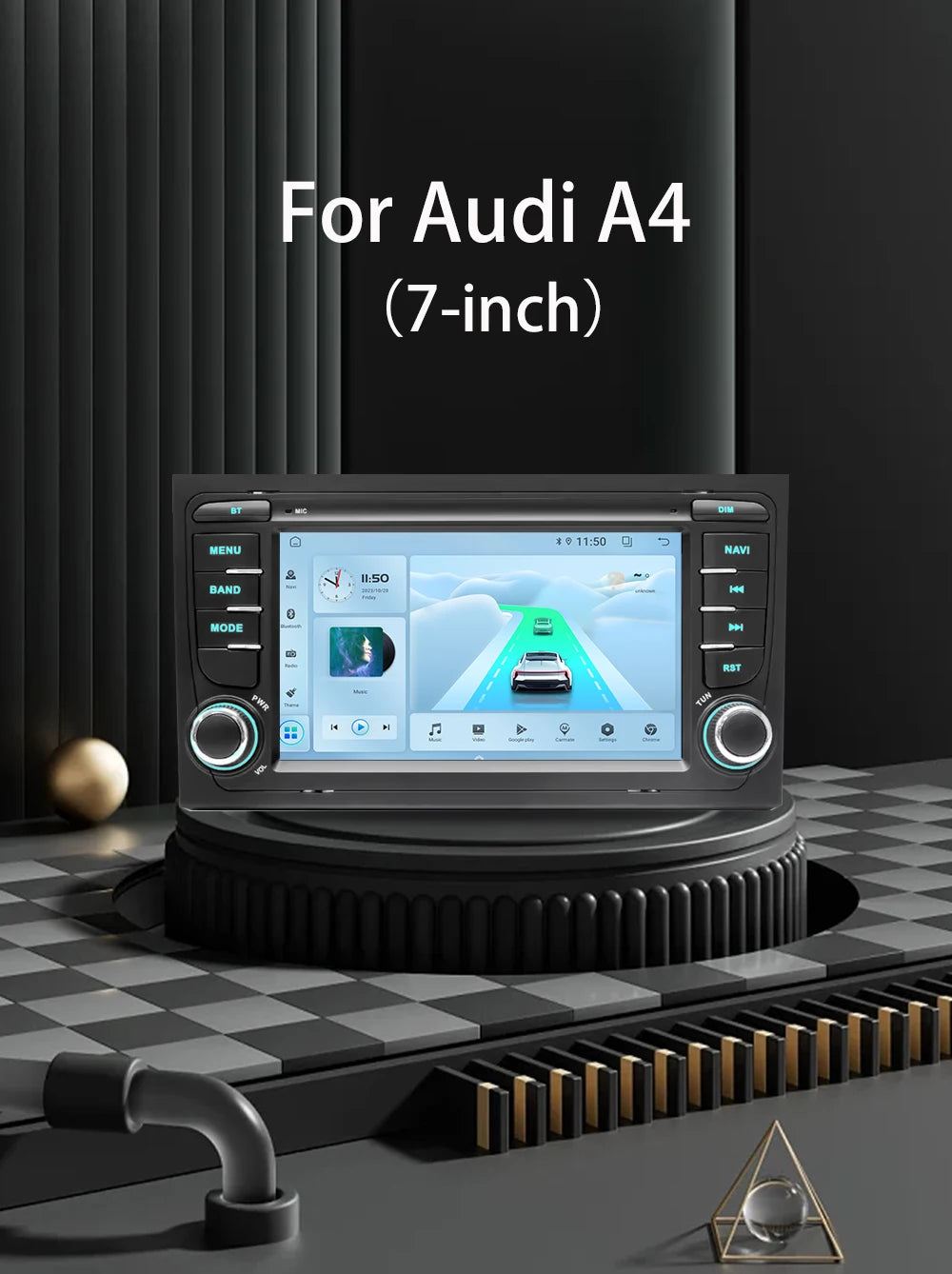 2 Din Carplay Android Auto Car Stereo multimedia Player For Audi A4 B6 2000-2006 S4 B7 RS4 Seat Exeo Autoradio GPS Navi 7862