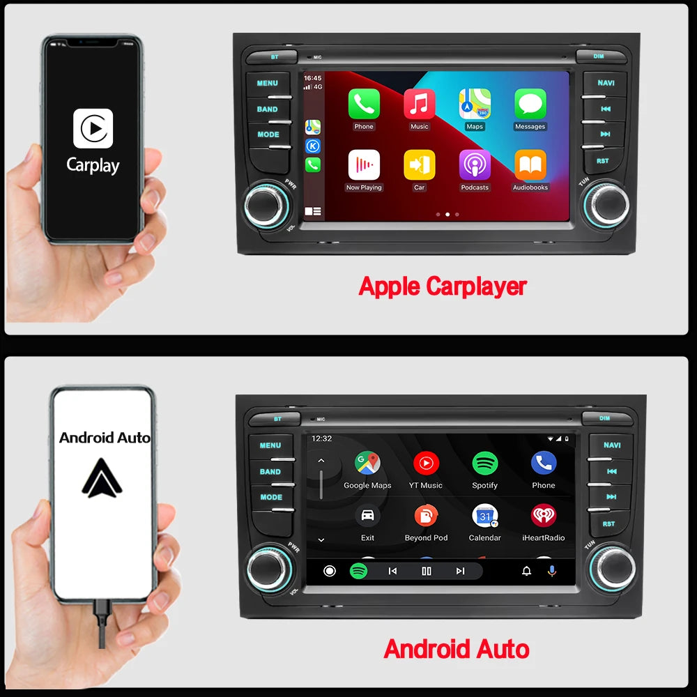 2 Din Carplay Android Auto Car Stereo multimedia Player For Audi A4 B6 2000-2006 S4 B7 RS4 Seat Exeo Autoradio GPS Navi 7862