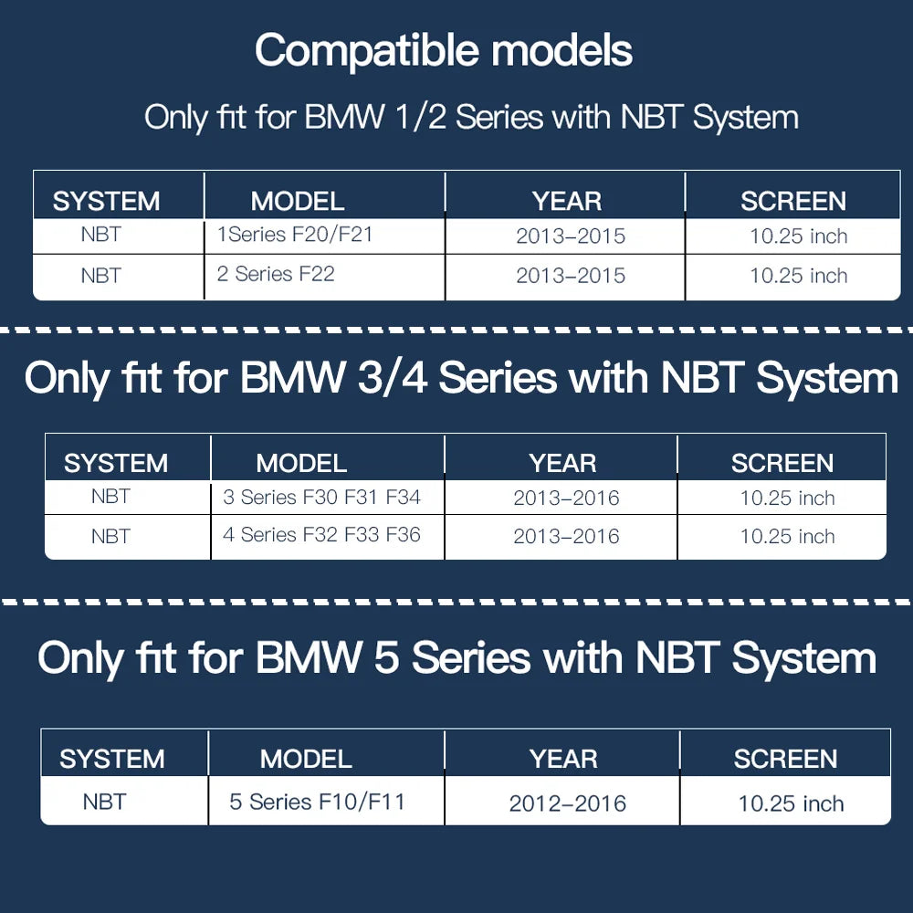 Wireless Carplay Android Auto Car monitor Multimedia for BMW1 2 3 4 5 Series F10/F11/F20/F21/F30/F31/F32/F33/F34/F36 NBT System