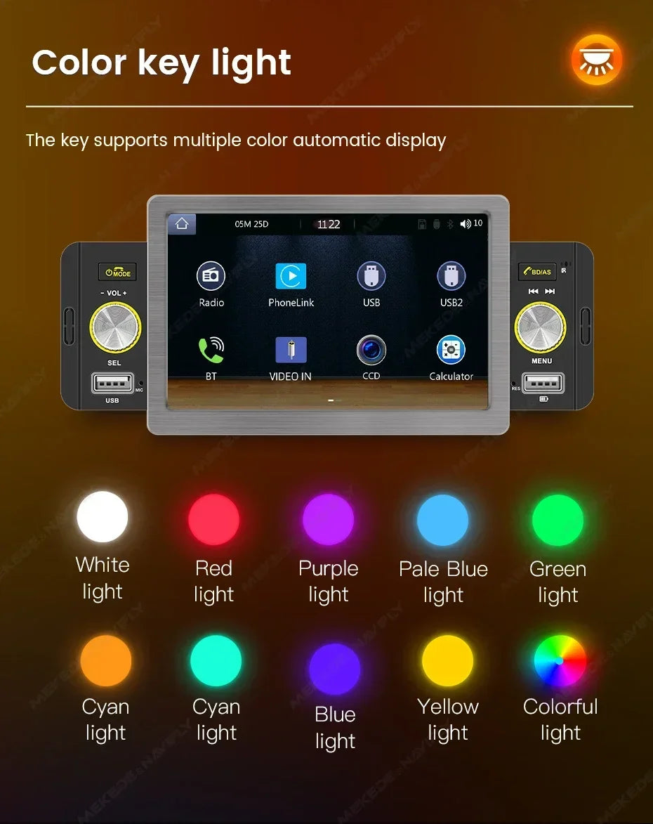 1din Car Play Android Auto Radio Multimedia Video Player 5inch Touch Screen Automotive Intelligent System Rear View Camera Input