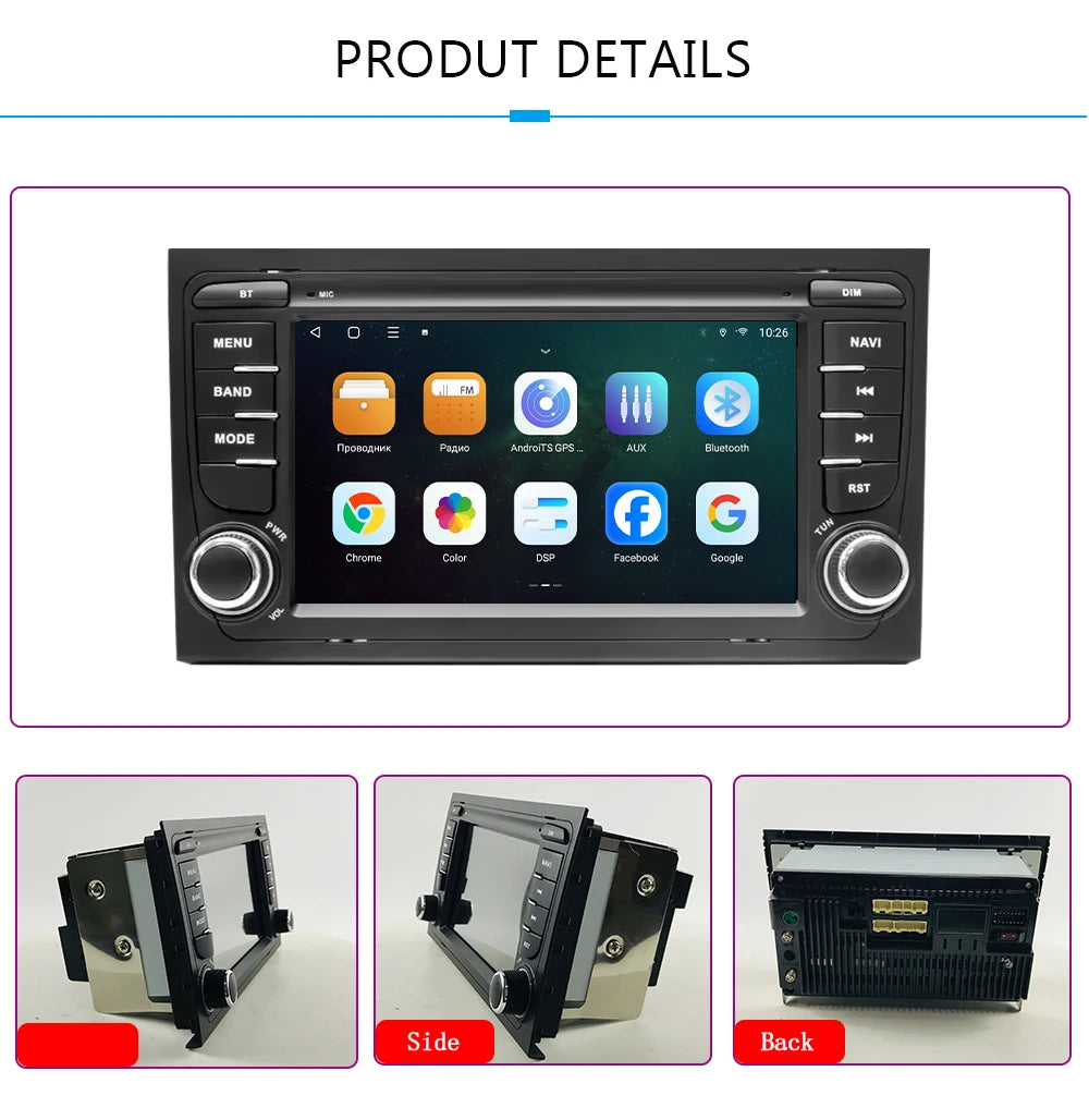2 Din Carplay Android Auto Car Stereo multimedia Player For Audi A4 B6 2000-2006 S4 B7 RS4 Seat Exeo Autoradio GPS Navi 7862