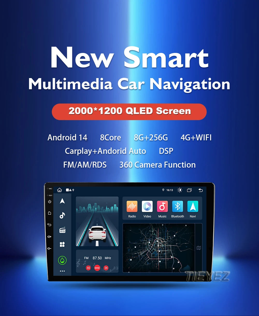 Carplay 2 Din Android 15 Car Radio Audio Multimedia For Opel Corsa E 2014 2015 - 2019 GPS Navigation Auto Stereo Monitor BT WIFI