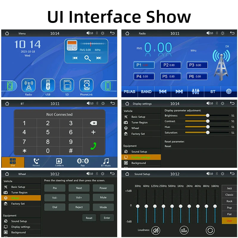 Car Radio 1 Din 7“ Carplay Android Auto Universal Multimedia Autoradio Player HD Touch Screen FM AUX Input Bluetooth MirrorLink