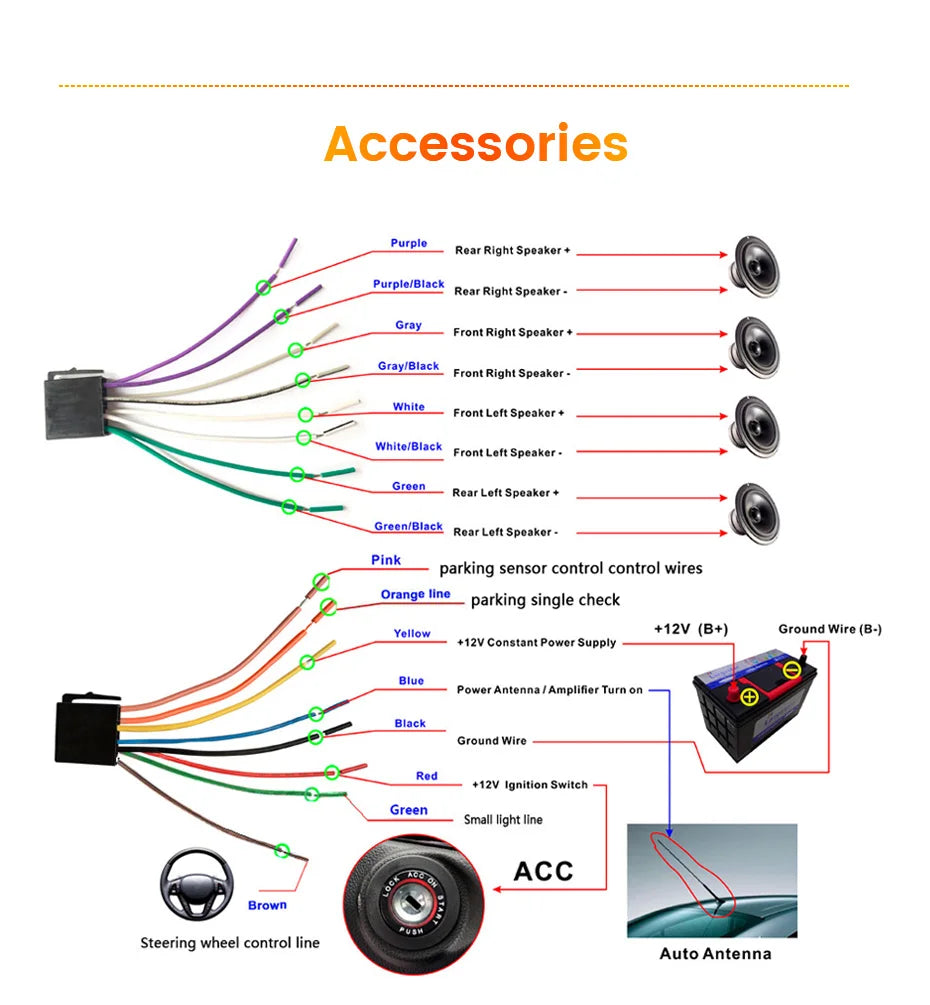 2DIN 7inch Touchscreen Car Radio With CarPlay Android Auto Rearview Camera Multimedia Video Player Supporting BT AUX FM/AM USB