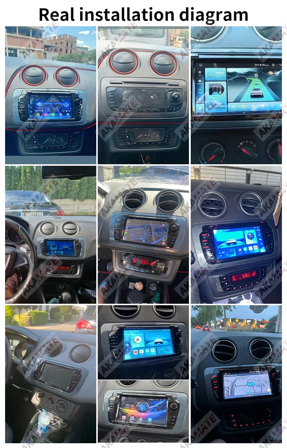 2 Din Car Radio for Seat Ibiza 2009-2013 Audio Multimedia Player CarPlay Android Auto GPS Bluetooth WIFI FM RDS Autoradio