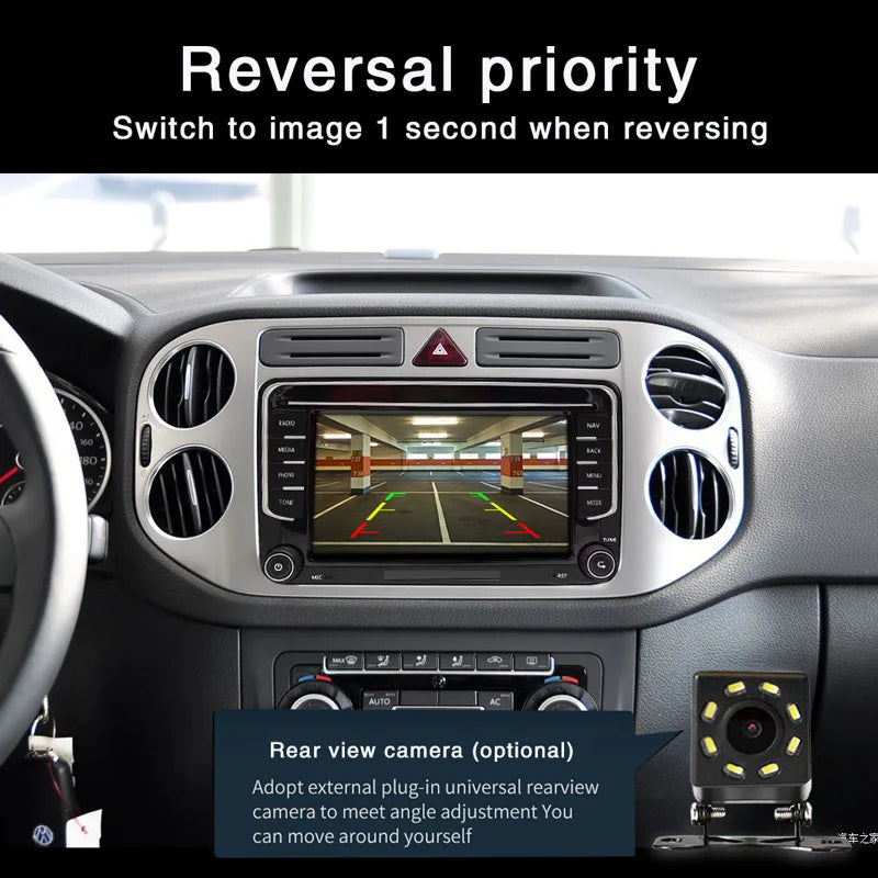 Carplay 2 Din Android 12 Car Radio GPS For VW  Volkswagen Skoda Octavia golf 5 6 touran passat B6 polo Jetta 2Din Radio