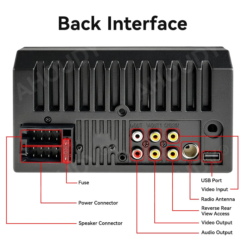 AHOUDY Car Radio 2 Din Wireless Carplay Android Auto 7-Inch HD Touch Screen MP5 Player Mirrorlink 12-LED Reversing Camera BT